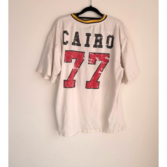 Urban Outfitters Cairo 77 Graphic Jersey T-Shirt White Soccer Style Tee - Picture 3 of 5